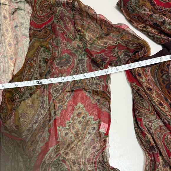 Kay Unger NY beautiful 3 piece set Pants, camo, wrap over shirt size 10 - Picture 8 of 11